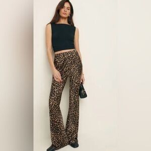 Reformation Leopard Print Wide Leg Pants